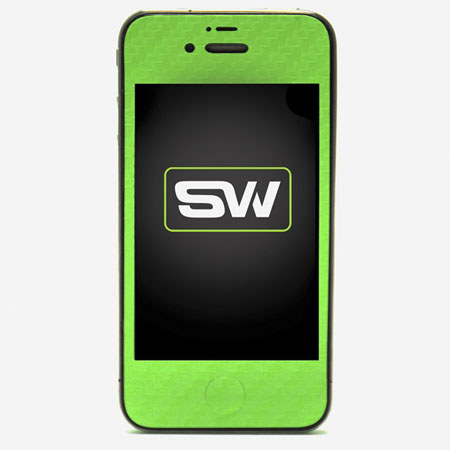 SlickWraps Carbon Fiber Wrap for iPhone 4, Lime
