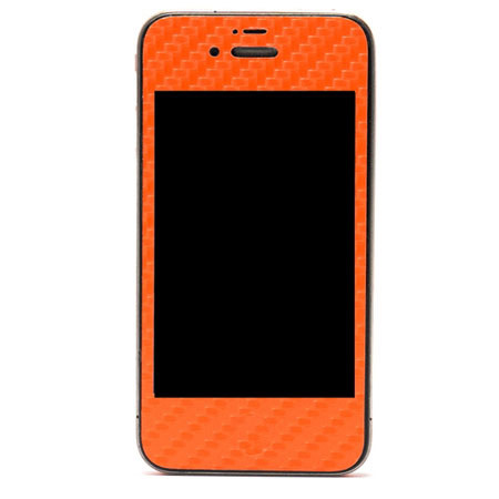 SlickWraps Carbon Fiber Full Body Wrap for iPhone 4, Orange
