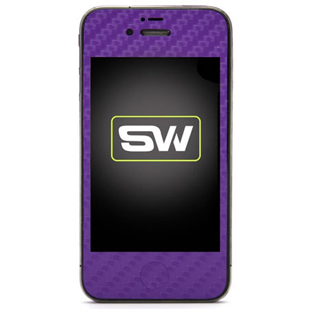 SlickWraps Carbon Fiber Full Body Wrap for iPhone 4, Purple