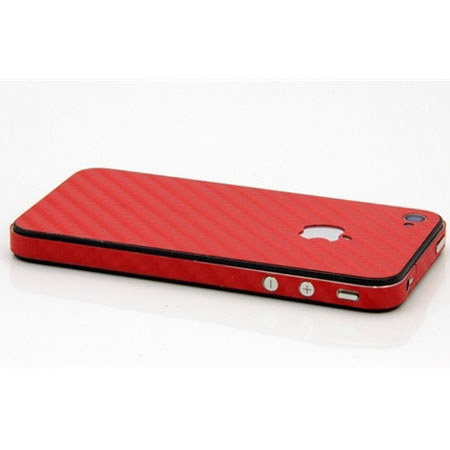 SlickWraps Carbon Fiber Full Body Wrap for iPhone 4/4S, Red