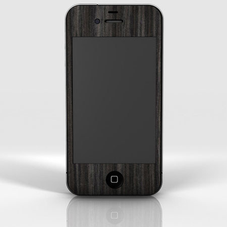 Slickwraps Dark Metalized Ebony Wood Full Body Wrap for iPhone 4/4s