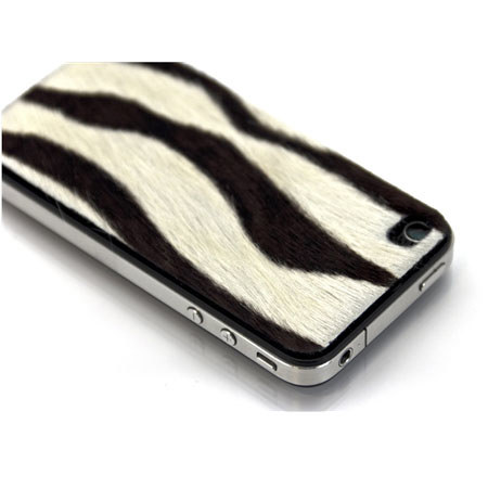 SlickWraps Fur Protective Film for iPhone 4/4S, Mountain Zebra