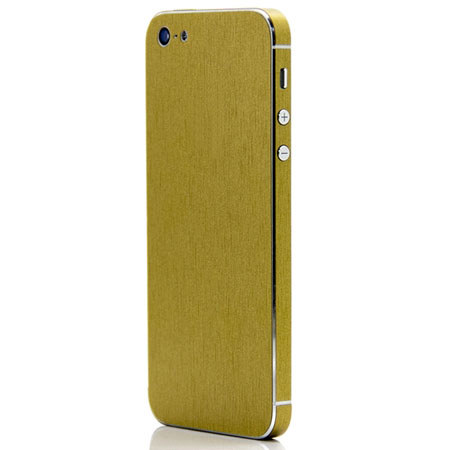 SlickWraps Metal Brushed Wrap for Apple iPhone 5, Gold