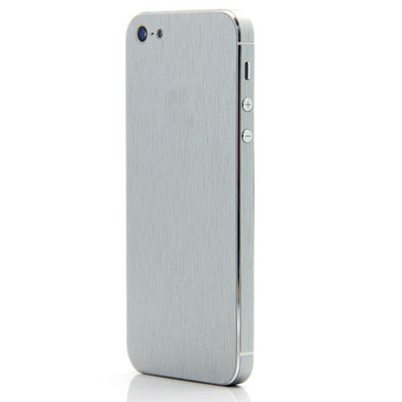 SlickWraps Metal Brushed Wrap for iPhone 5, Stainless Steel