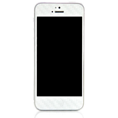 SlickWraps Carbon Fiber Wrap for iPhone 5, White
