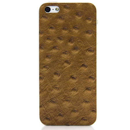 SlickWraps Ostrich Leather Wrap for iPhone 5, Tan