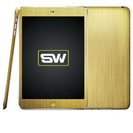 SlickWraps Metal Brushed Wrap for iPad Mini, Gold
