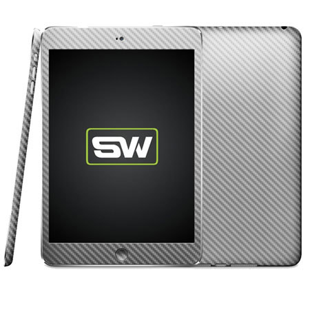 SlickWraps Carbon Fiber Wrap for iPad Mini, Silver
