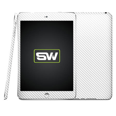 SlickWraps Carbon Fiber Wrap for iPad Mini, White