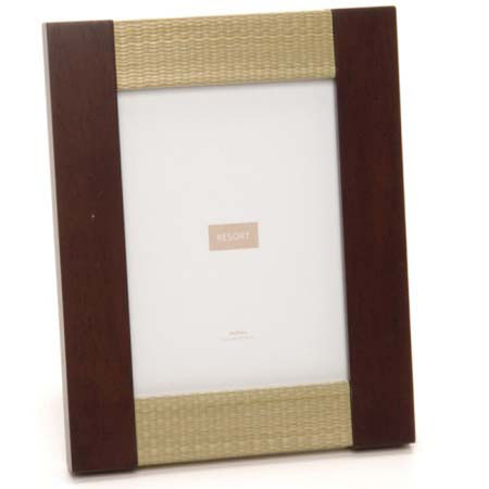 Swing Resort Two Toned Wood Picture Frame for 5x7" Photograph, Brown/Natural