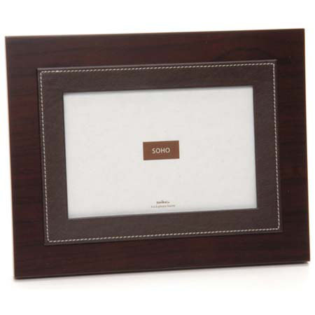 Swing Soho Wood Brown Faux Accents Frame, 4x6in, Walnut