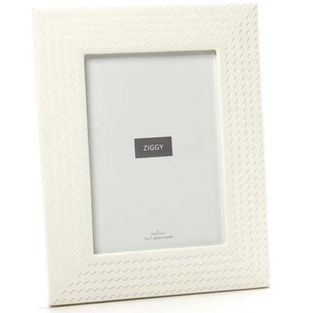 Swing Ziggy Wood Zig-Zag Design Frame for 5x7in, White