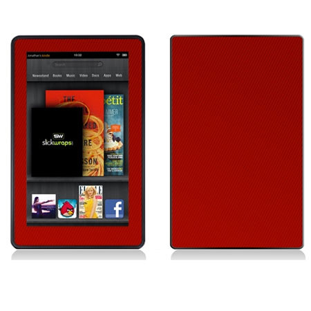 Slickwraps Red Carbon Fiber Wrap for Kindle Fire