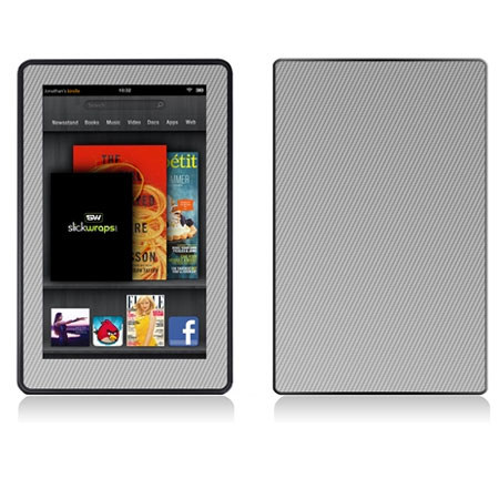 Slickwraps Silver Carbon Fiber Wrap for Kindle Fire