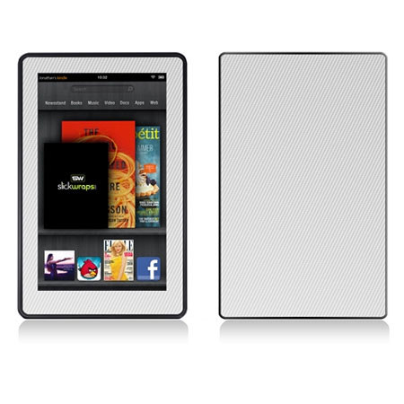 Slickwraps Carbon Fiber Wrap for Kindle Fire, White