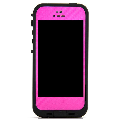 SlickWraps Carbon Fiber LifeProof Fre for iPhone 5, Pink