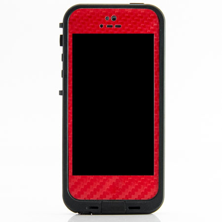 SlickWraps Carbon Fiber LifeProof Fre for iPhone 5, Red