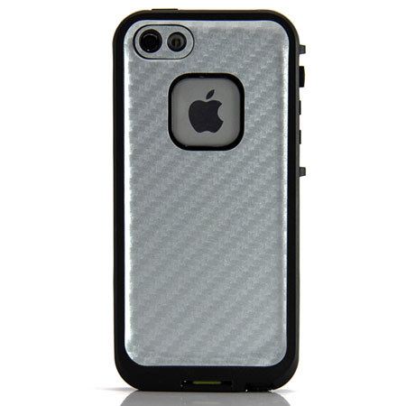 SlickWraps Carbon Fiber LifeProof Fre Wrap for iPhone 5, Silver