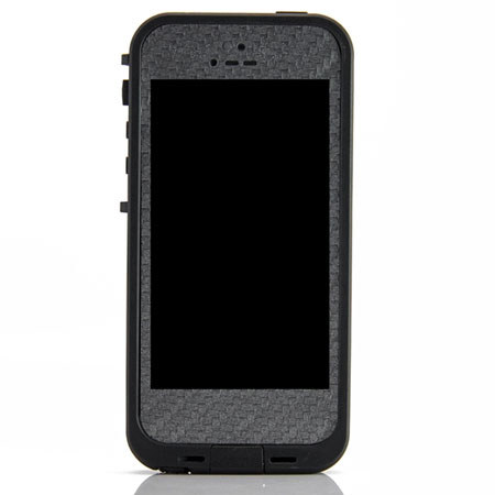 SlickWraps Carbon Fiber Wrap LifeProof Case for iPhone 4/4S, Gun Metal