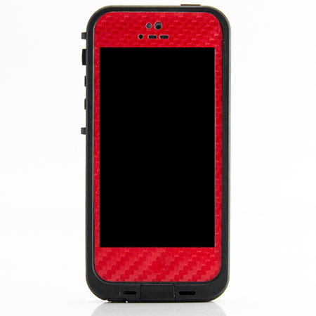 SlickWraps Carbon Fiber LifeProof Wrap for iPhone 4/4S, Red