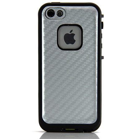 SlickWraps Carbon Fiber LifeProof Wrap for iPhone 4/4S, Silver