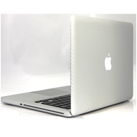 Slickwraps Silver Carbon Fiber Wrap for Apple Macbook Pro 13"