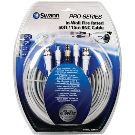 Swann 50ft In-Wall Fire Rated Extension Cable
