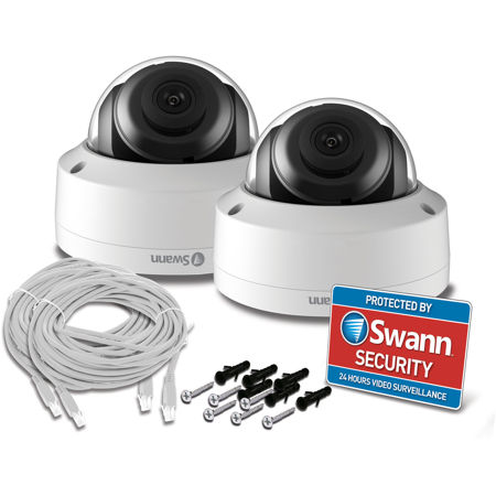 Swann NHD-851 5MP Super HD Outdoor Network Dome Camera with Night Vision, 2 Pack