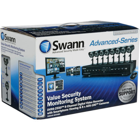 Swann DVR8-2550 8 Channel Digital Video Recorder & 8 x ADS-180 Cameras
