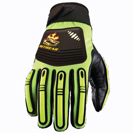 SetWear XX-Large Oil Rigger Gloves, Black/Green