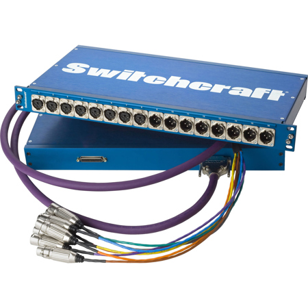 Switchcraft 8 Female XLR's and 8 Male XLR's to 2x DB25 Connectors Rack I/O Panel