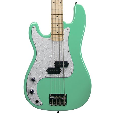 Sawtooth EP Series Left-Handed Electric Bass Guitar, Maple Fretboard, Surf Green