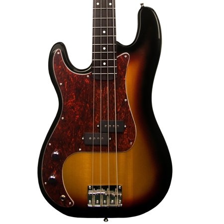 Sawtooth EP Series Left-Handed Electric Bass Guitar, Vintage Burst