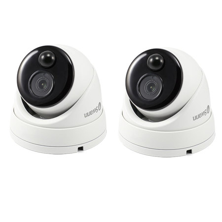 Swann 2x Pro-Series PRO-1080MSD 1080P Dome Camera with PIR Motion Sensor, White