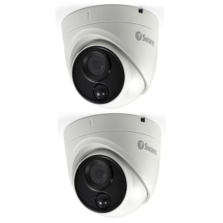 Swann 2 Pack 4K UHD Dome Home Security Camera with Heat and Motion Sensor