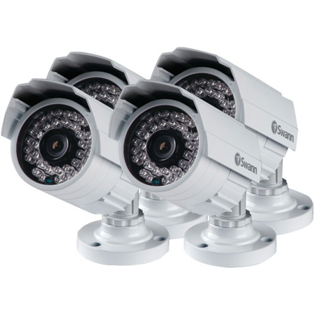 Swann PRO-642 Day/Night Indoor/Outdoor 700 TVL Security Camera, 4 Pack