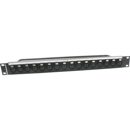 Switchcraft 1RU QG Panel with 16 Female XLRs Pre-Loaded