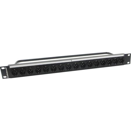 Switchcraft 1RU QG Panel with 16 Male XLRs Pre-Loaded