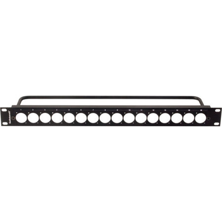 Switchcraft 1RU Empty QG Panel with 1x16 E Knockouts, 4-40 Tapped Holes