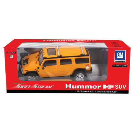 Swift Stream RC Hummer H2 Model Car with Remote Control, 1:16 Scale, Yellow