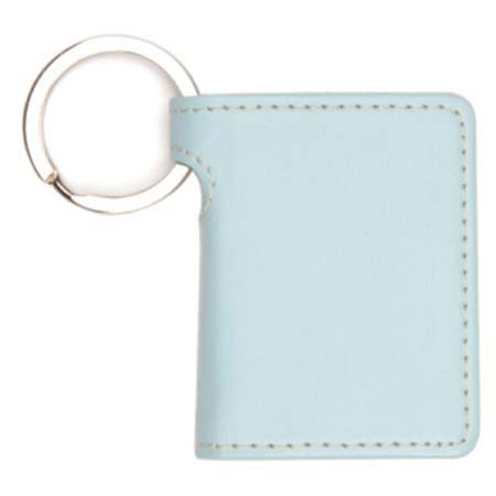 Swing Key Chain Plastic 2x3in Photo Holder, Aqua Color