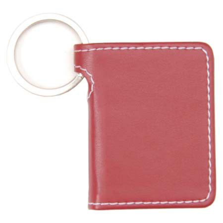 Swing Key Chain Plastic 2x3in Photo Holder, Red/White