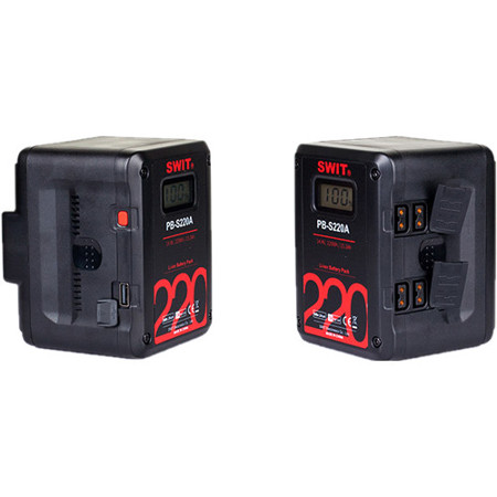 SWIT Electronics PB-S220S 220Wh 15.3Ah Square V-Mount Digital Li-Ion Battery