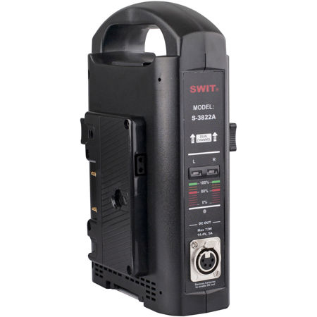 Swit Electronics 2-Channel Simultaneous Battery Charger & Adapter, Gold Mount