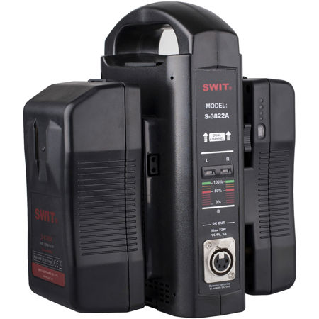 Swit Electronics 2-Channel Simultaneous Battery Charger & Adapter, Gold Mount