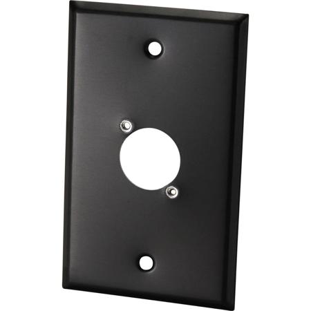 Switchcraft 1 E/EH Connector Hole Wall Plate, 1 Gang, 4-40 Threaded Holes, Black