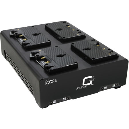 Core SWX FLEET-Q4A 4-Position Charger With 4x Helix Mini Gold Mount Batteries