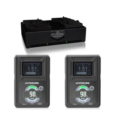 Core SWX 2x Hypercore Slim 98Wh 14.8V V-Mount Battery W/ Fleet D 3A V-MT Charger