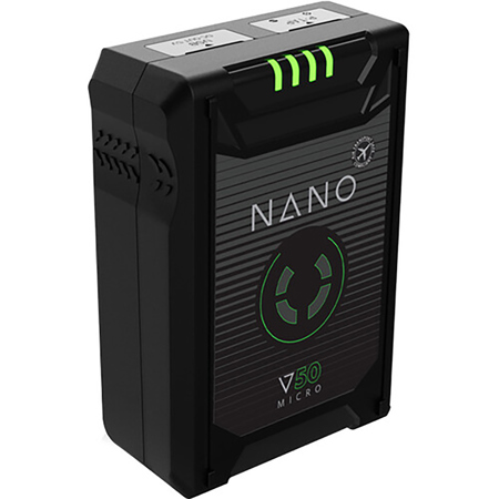 Core SWX Nano Micro 50 49Wh 14.8V 3300mAh Lithium-Ion Battery, Gold Mount, 2-Pack, Bundle with 2x GPM-X2A Super Compact 3-Stud Gold-Mount Fast Charger
