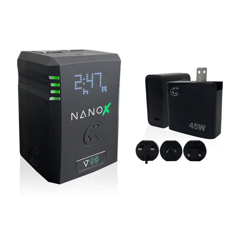 Core SWX NANOX Micro 98 98Wh 14.8V 6600mAh SMART V-Mount Battery, Bundle with XPD-45 45W Universal USB-C PD Wall Charger